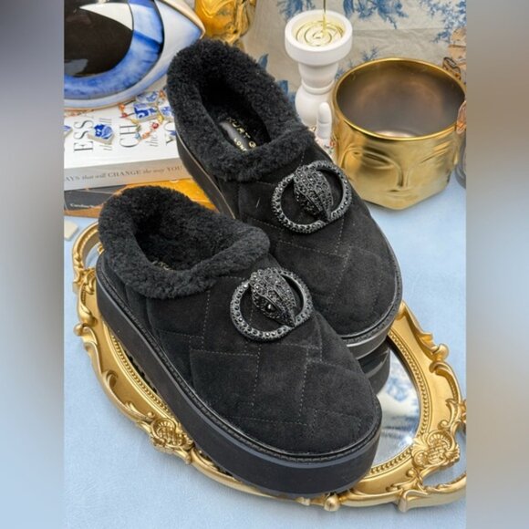 🆕 KURT GEIGER LONDON 🧿 NWOB Chelsea Suede Flatfom Slippers, Sz EU37 US 7 - Picture 6 of 15